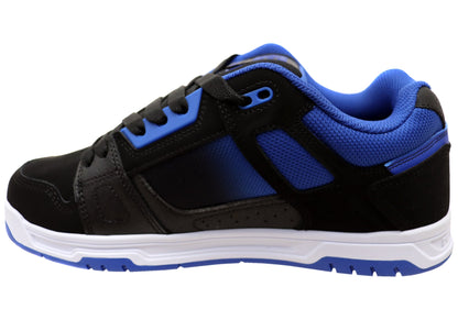 DC Shoes Mens Stag Comfortable Leather Shoes Fade Out Indigo