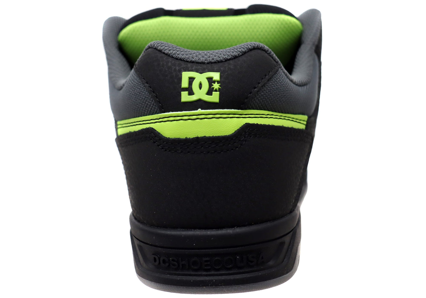 DC Shoes Mens Stag Comfortable Leather Shoes Black Grey Lime