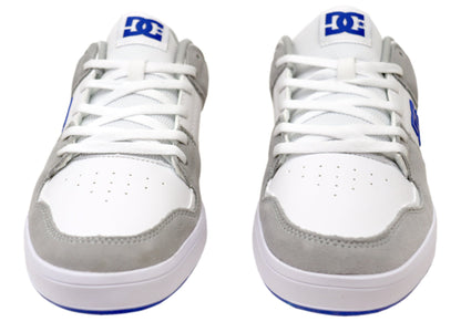 DC Shoes Mens Cure Comfortable Leather Shoes White Grey Blue