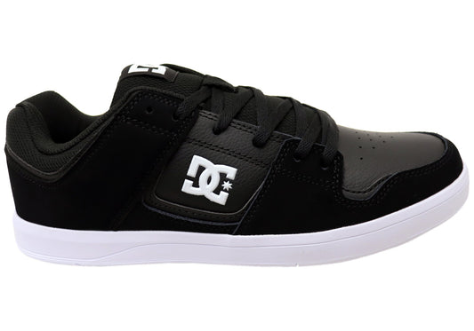 DC Shoes Mens Cure Comfortable Leather Lace Up Shoes Black