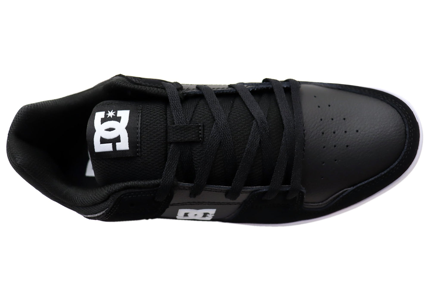DC Shoes Mens Cure Comfortable Leather Lace Up Shoes Black