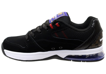 DC Shoes Mens Comfortable Leather Versatile Shoes Black Black Red