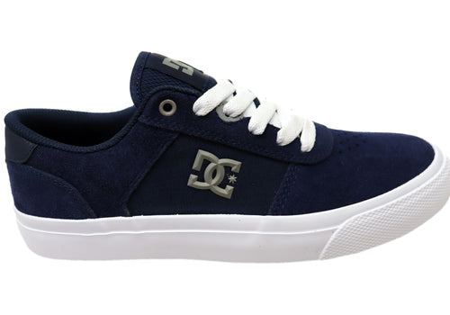 DC Shoes Mens Comfortable Teknic Leather Lace Up Shoes Navy Blue