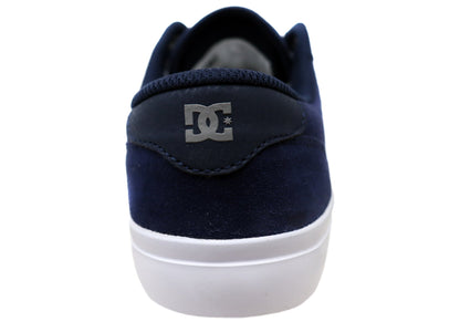 DC Shoes Mens Comfortable Teknic Leather Lace Up Shoes Navy Blue