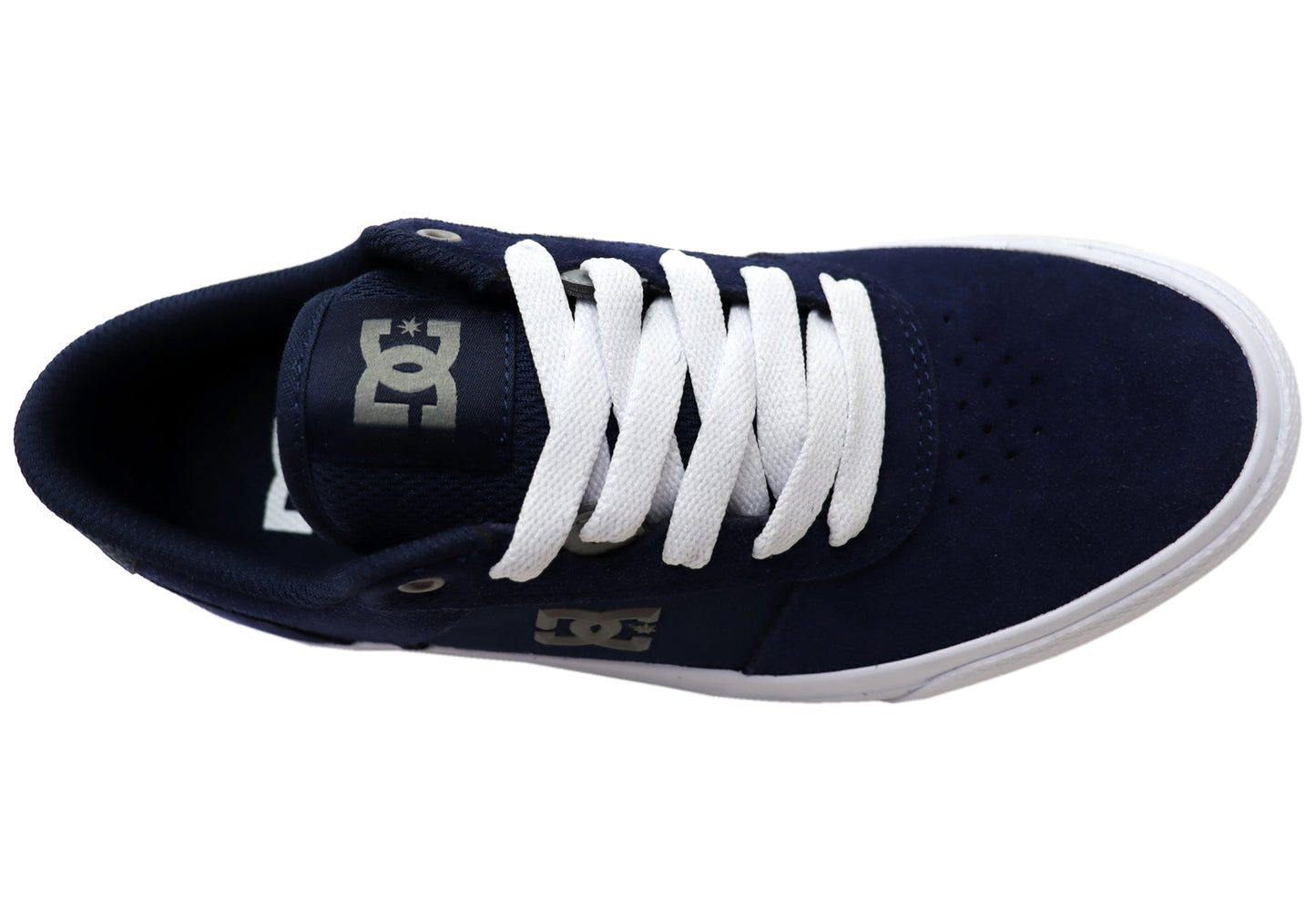 DC Shoes Mens Comfortable Teknic Leather Lace Up Shoes Navy Blue