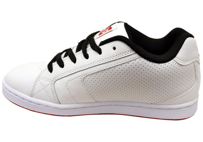 DC Shoes Mens Comfortable Leather Net Shoes White Black Athletic Red