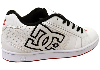 DC Shoes Mens Comfortable Leather Net Shoes White Black Athletic Red