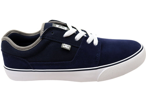 DC Shoes Mens Comfortable Tonik Leather Lace Up Shoes Navy White