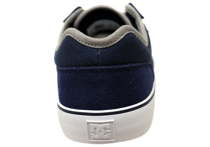 DC Shoes Mens Comfortable Tonik Leather Lace Up Shoes Navy White
