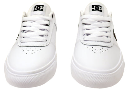DC Shoes Mens Comfortable Teknic Leather Lace Up Shoes White Black