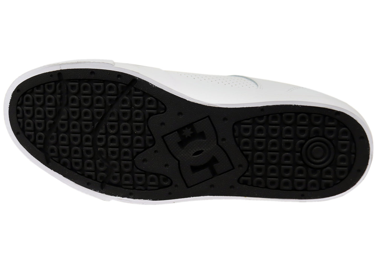 DC Shoes Mens Comfortable Teknic Leather Lace Up Shoes White Black