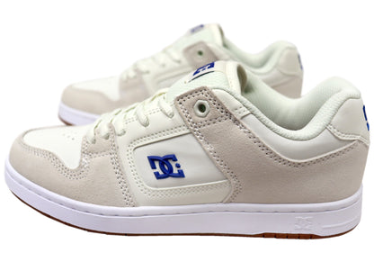 DC Shoes Mens Manteca 4 S Leather Shoes Off White Blue Red