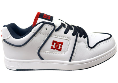DC Shoes Mens Manteca 4 SE Comfortable Leather Shoes White Red Blue