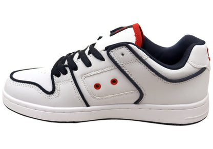 DC Shoes Mens Manteca 4 SE Comfortable Leather Shoes White Red Blue