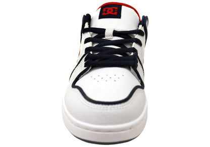 DC Shoes Mens Manteca 4 SE Comfortable Leather Shoes White Red Blue