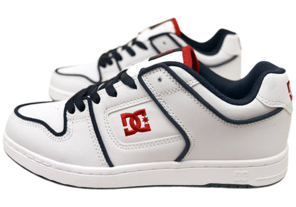 DC Shoes Mens Manteca 4 SE Comfortable Leather Shoes White Red Blue