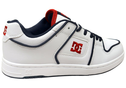 DC Shoes Mens Manteca 4 SE Comfortable Leather Shoes White Red Blue