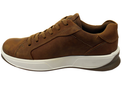 ECCO Mens Byway 2.0 Comfortable Leather Casual Lace Up Sneakers Shoes