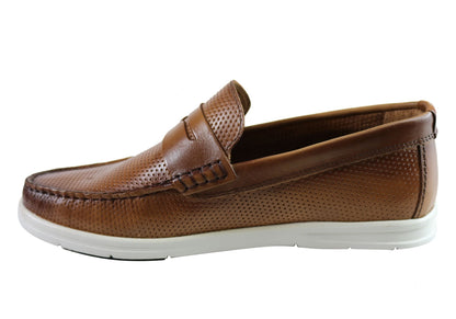 Savelli Nimble Mens Comfortable Cushioned Leather Casual Loafer Shoes