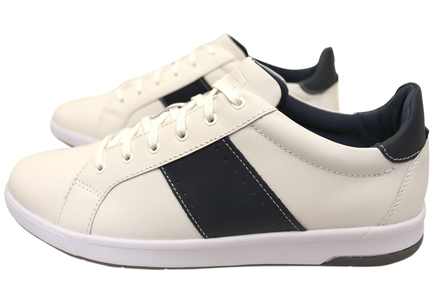 Florsheim Mens Leather EE Extra Wide Crossover 2 Lace To Toe Sneakers