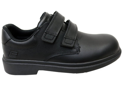 Skechers Unisex Kids Smooth Tracks Classic Stride Leather School Shoes