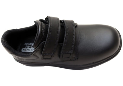 Skechers Unisex Kids Smooth Tracks Classic Stride Leather School Shoes