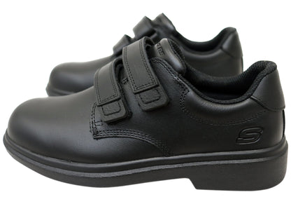 Skechers Unisex Kids Smooth Tracks Classic Stride Leather School Shoes