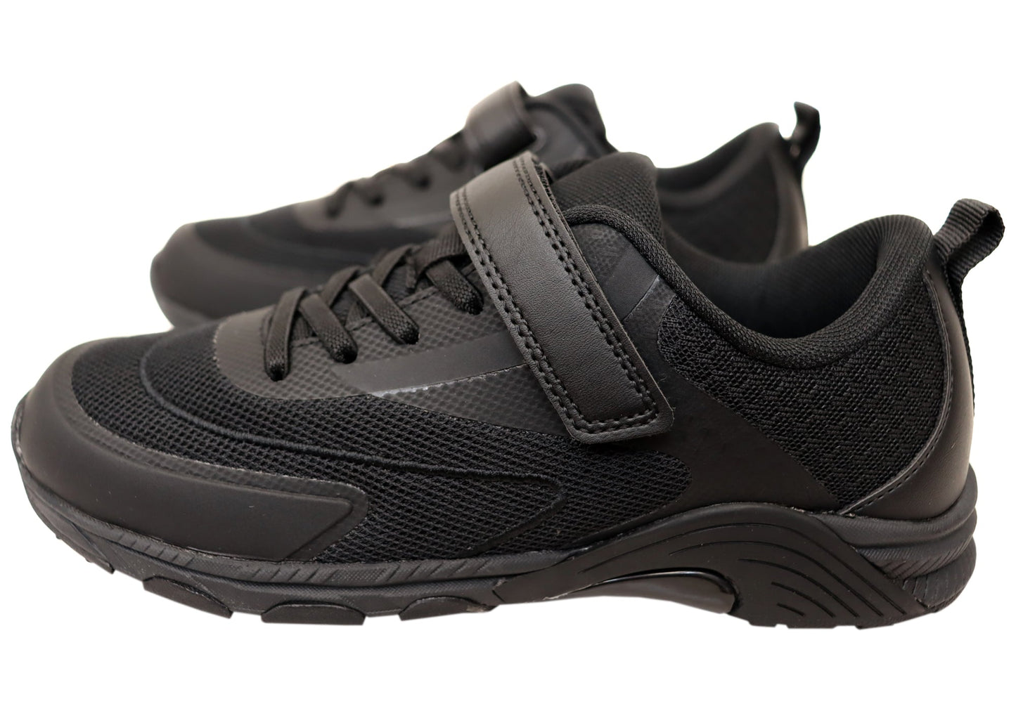 Harrison Nifty Kids Adjustable Strap Athletic Shoes Blackout