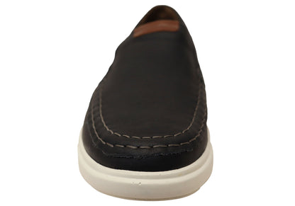Pegada Reuben Mens Leather Comfort Casual Slip On Shoes Made In Brazil