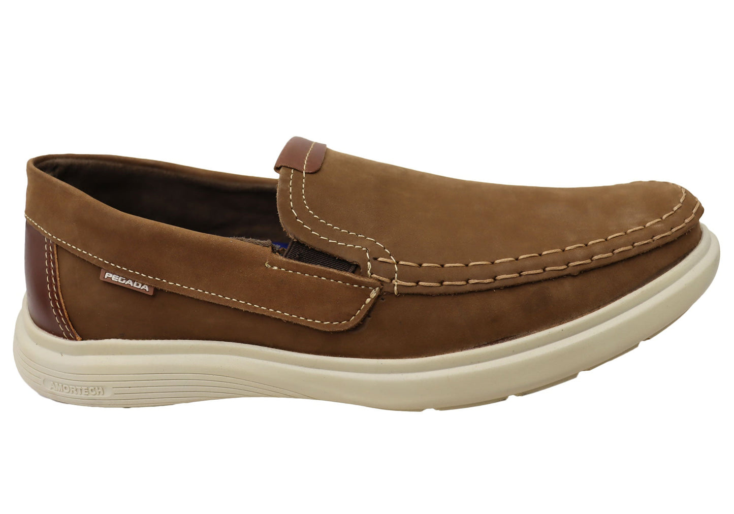 Pegada Reuben Mens Leather Comfort Casual Slip On Shoes Made In Brazil