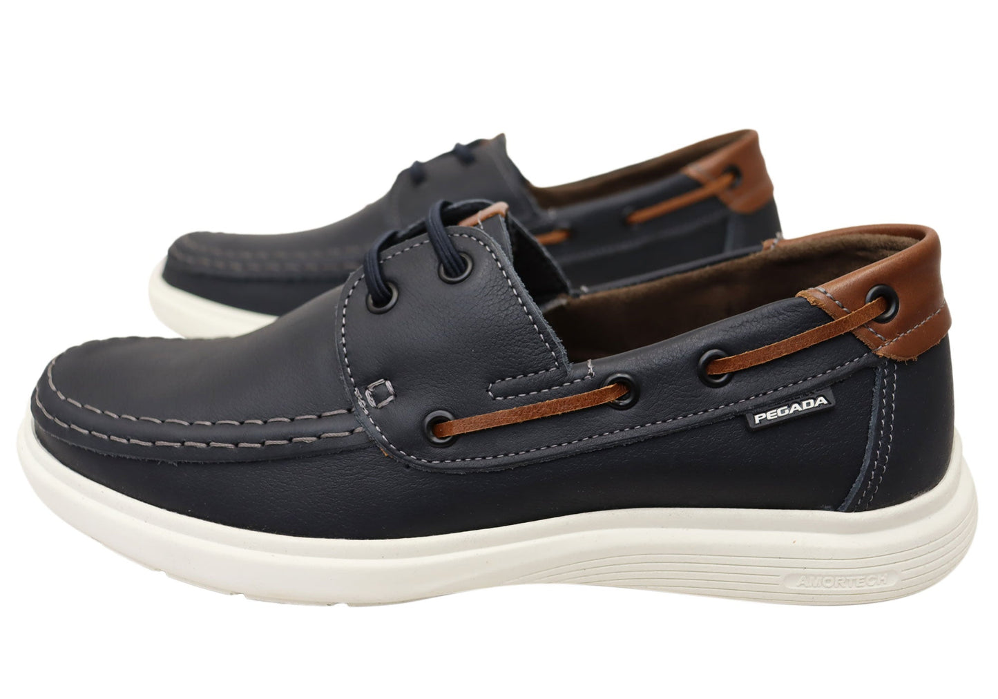 Pegada Vico Mens Leather Comfortable Casual Boat Shoes Made In Brazil