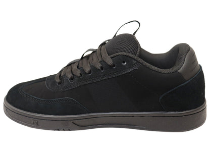 DC Shoes Mens Comfortable DC Astrix Leather Lace Up Shoes Black