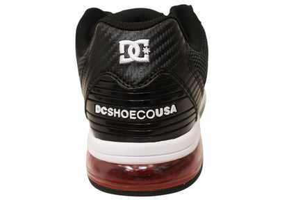 DC Shoes Mens Comfortable Leather Versatile Shoes Black White Red