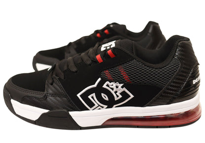 DC Shoes Mens Comfortable Leather Versatile Shoes Black White Red