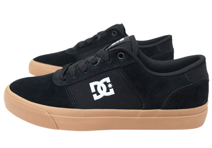 DC Shoes Mens Comfortable Teknic Leather Lace Up Shoes Black Gum