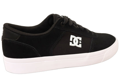 DC Shoes Mens Comfortable Teknic Leather Lace Up Shoes Black White