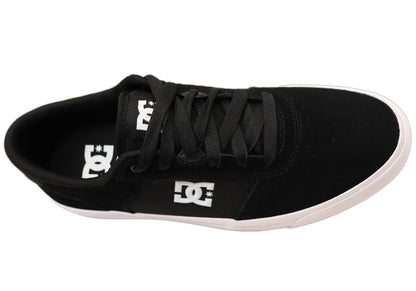 DC Shoes Mens Comfortable Teknic Leather Lace Up Shoes Black White