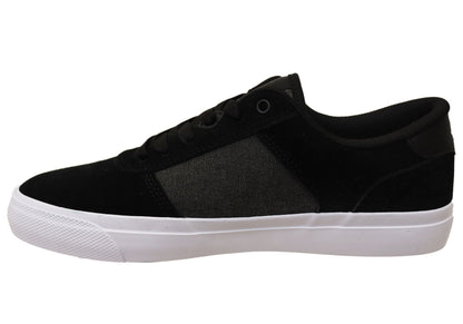 DC Shoes Mens Comfortable Teknic Leather Lace Up Shoes Black Dk Grey