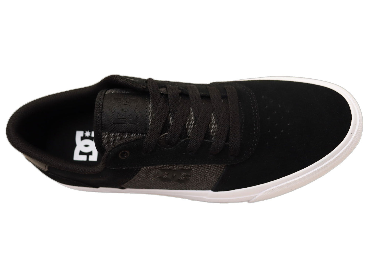 DC Shoes Mens Comfortable Teknic Leather Lace Up Shoes Black Dk Grey