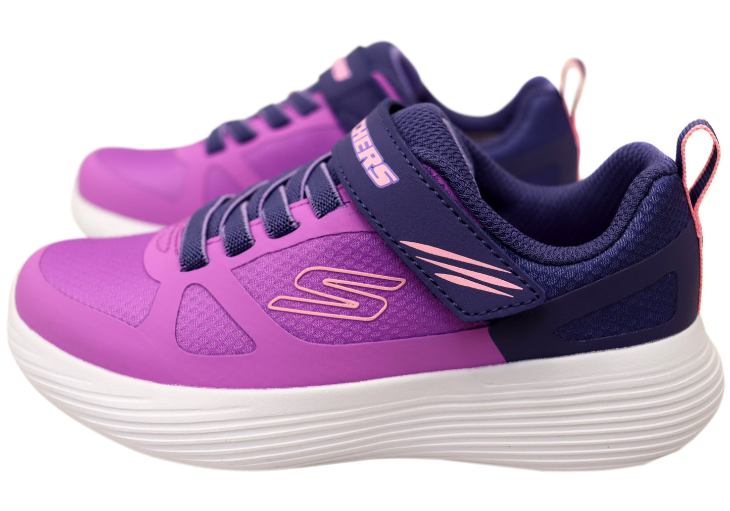 Skechers Kids Girls Go Run 400 V2 Trace Track Shoes Purple Blue