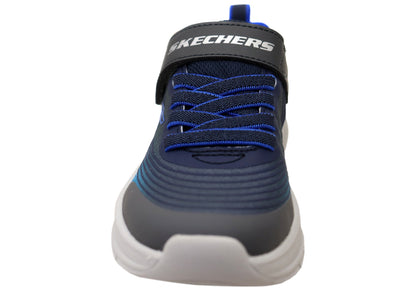 Skechers Boys Kids Microspec Advance Comfortable Shoes Navy Blue
