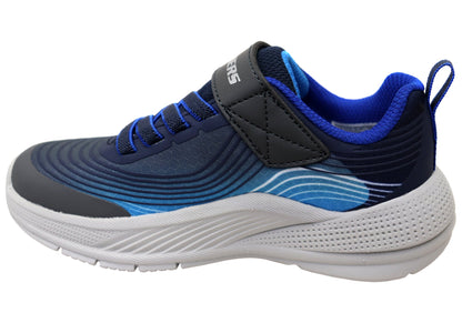 Skechers Boys Kids Microspec Advance Comfortable Shoes Navy Blue