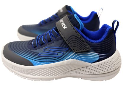 Skechers Boys Kids Microspec Advance Comfortable Shoes Navy Blue