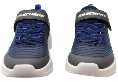 Skechers Boys Kids Microspec Advance Comfortable Shoes Navy Blue