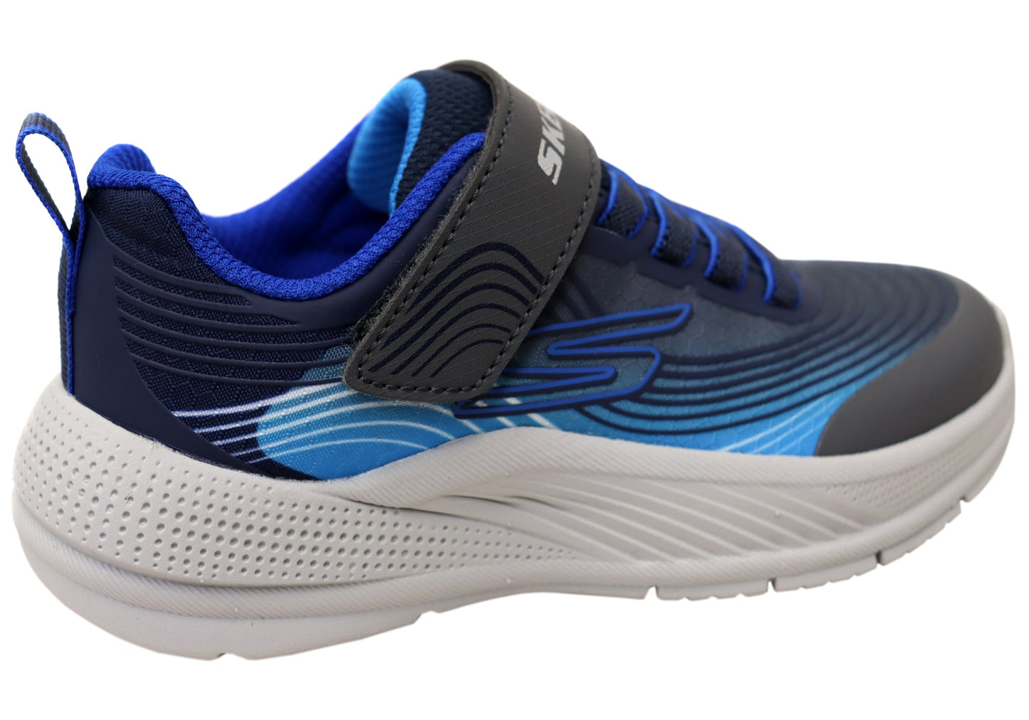 Skechers Boys Kids Microspec Advance Comfortable Shoes Navy Blue