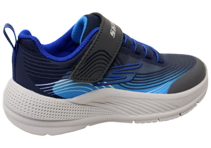 Skechers Boys Kids Microspec Advance Comfortable Shoes Navy Blue