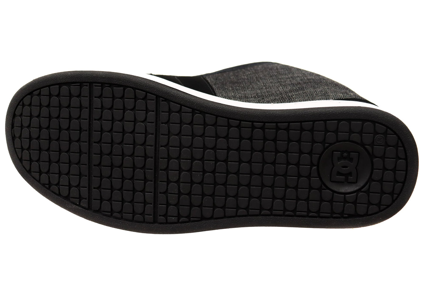 DC Shoes Mens Net Comfortable Leather Lace Up Shoes Black Grey Black