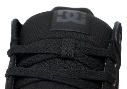 DC Shoes Mens Comfortable Leather Pure Lace Up Shoes Black Black Black