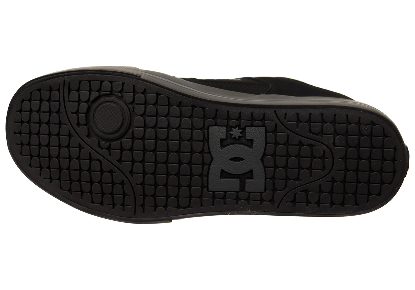 DC Shoes Mens Comfortable Leather Pure Lace Up Shoes Black Black Black
