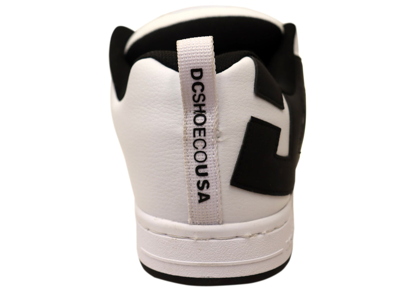 DC Shoes Mens Court Graffik Leather Lace Up Shoes White Black Black